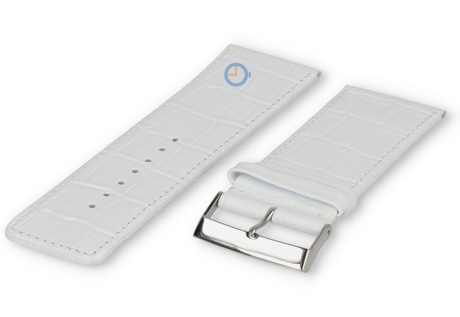 Deluxe croco watch strap - 34mm - white