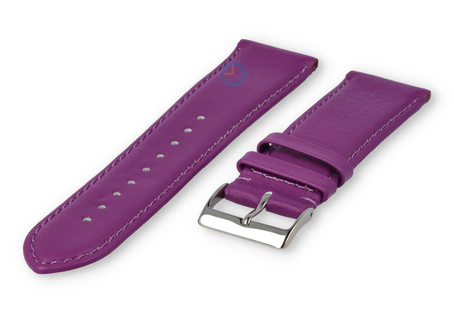 24mm watch strap smooth leather - purple