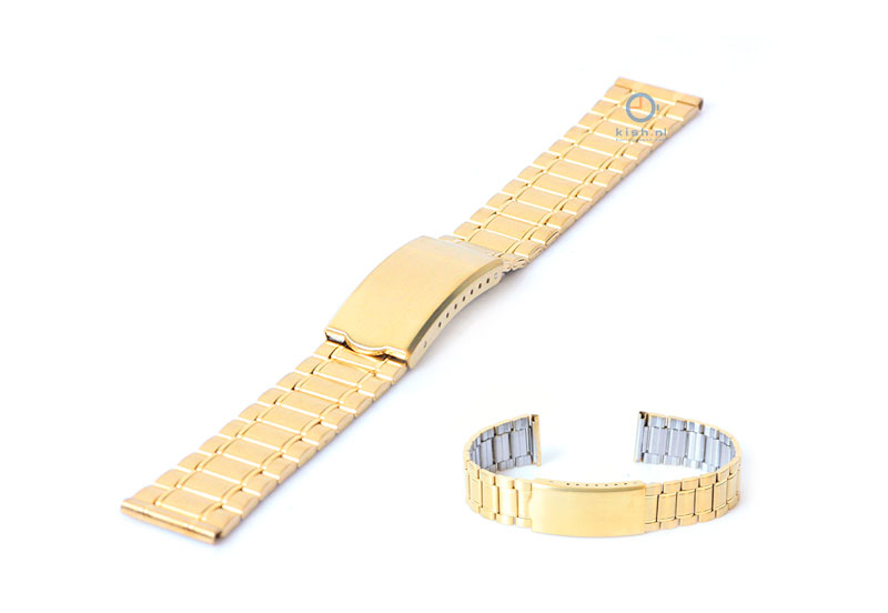 Watchstrap 18mm steel gold matt/polished