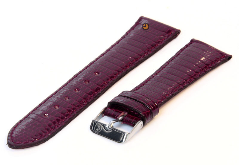 Watchstrap 20mm burgandy lizard leather