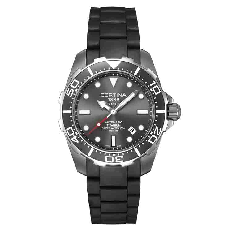 Certina bracelet C0134074708100A 22/22mm black rubber without buckle