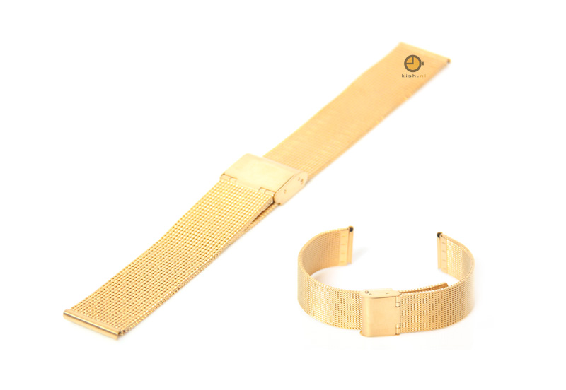 Mesh Watchstrap 18mm gold