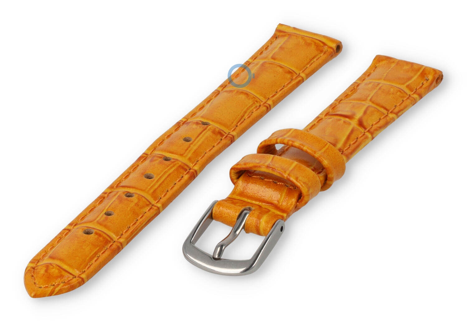 Leather strap with croc-print - 12mm - apricot