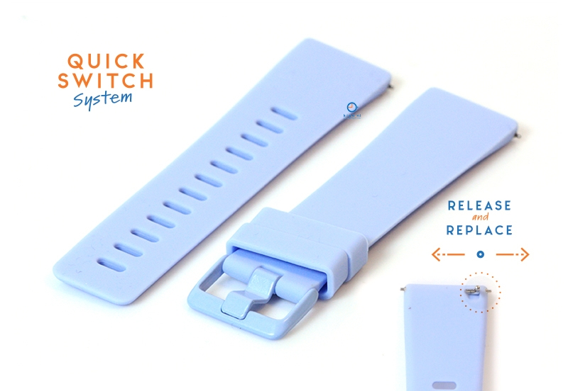 Watchstrap 23mm silione pastel blue