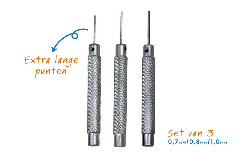 Set van 3 slagpennen voor horlogepinnen