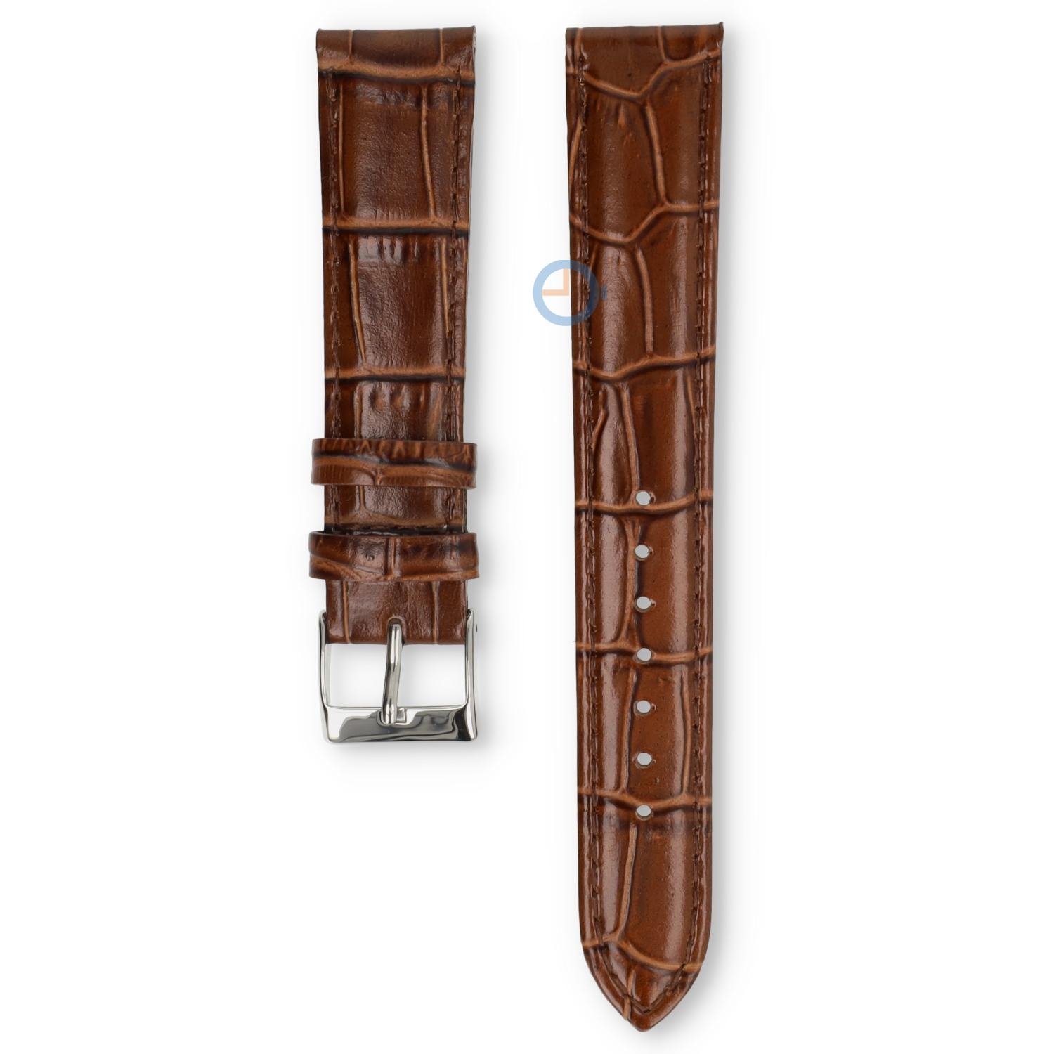 Universal 18mm brown leather watch strap - Pulsar