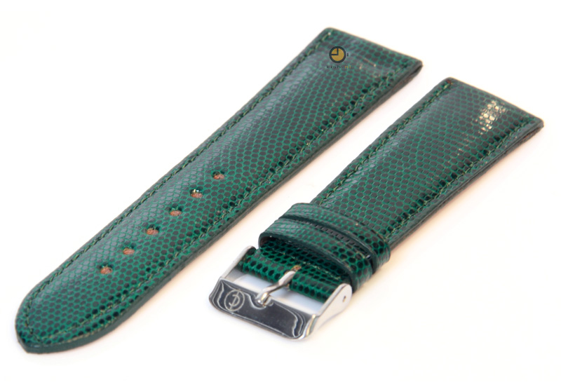 Watchstrap 20mm green lizard leather