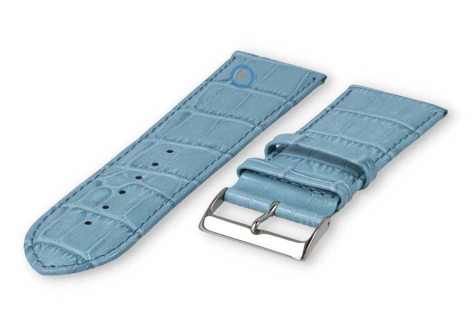 Deluxe croco watch strap - 30mm - ice blue