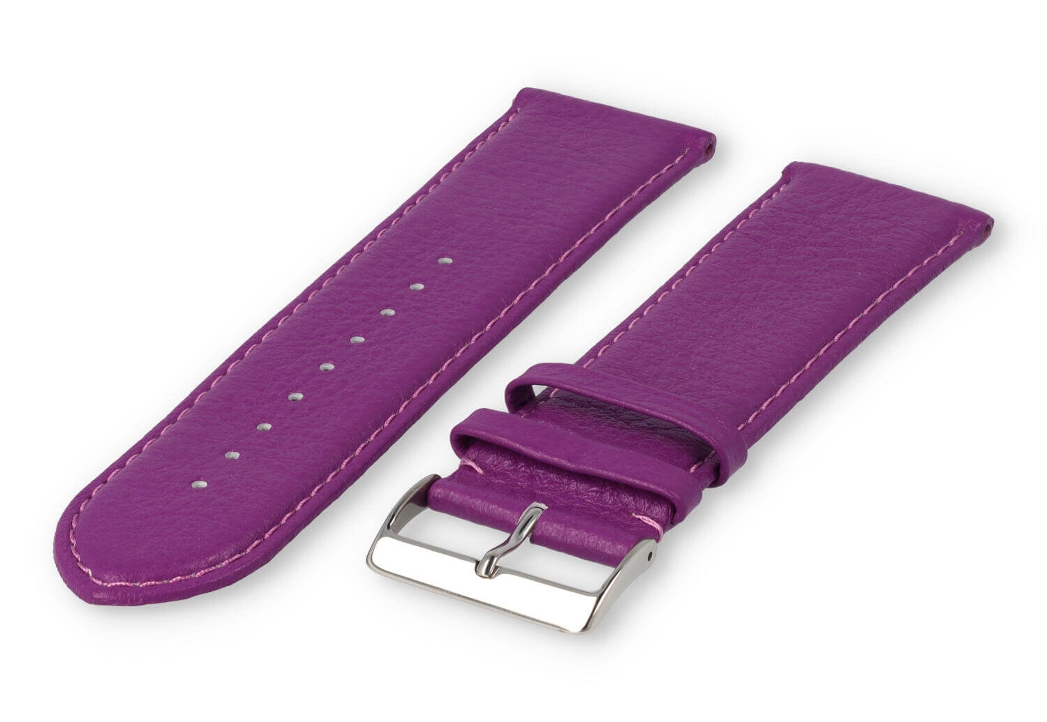 XL watch strap smooth leather - 28mm - purple