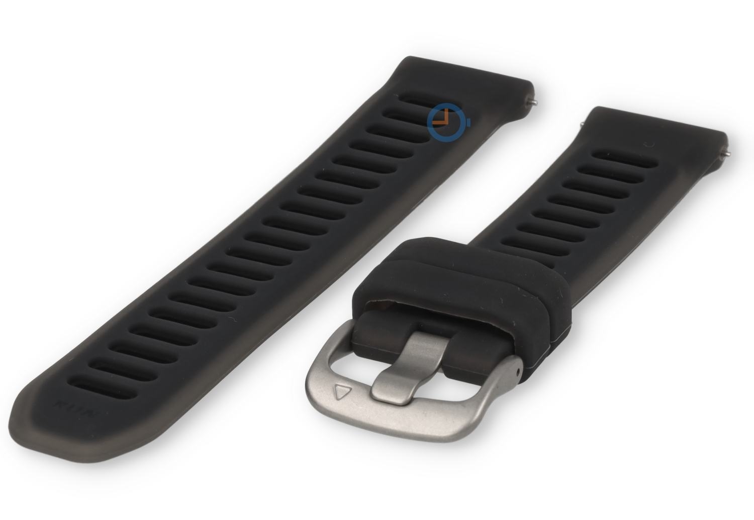 18mm watch strap silicone - grey/black