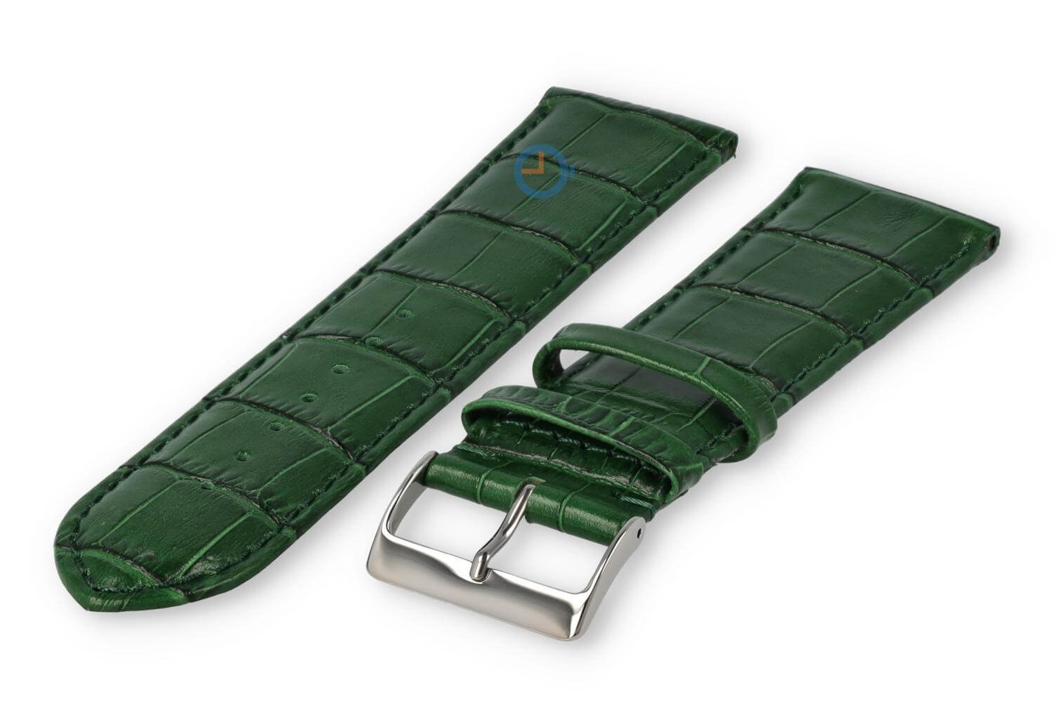 Basic croco watch strap XL - 24mm - hunting green