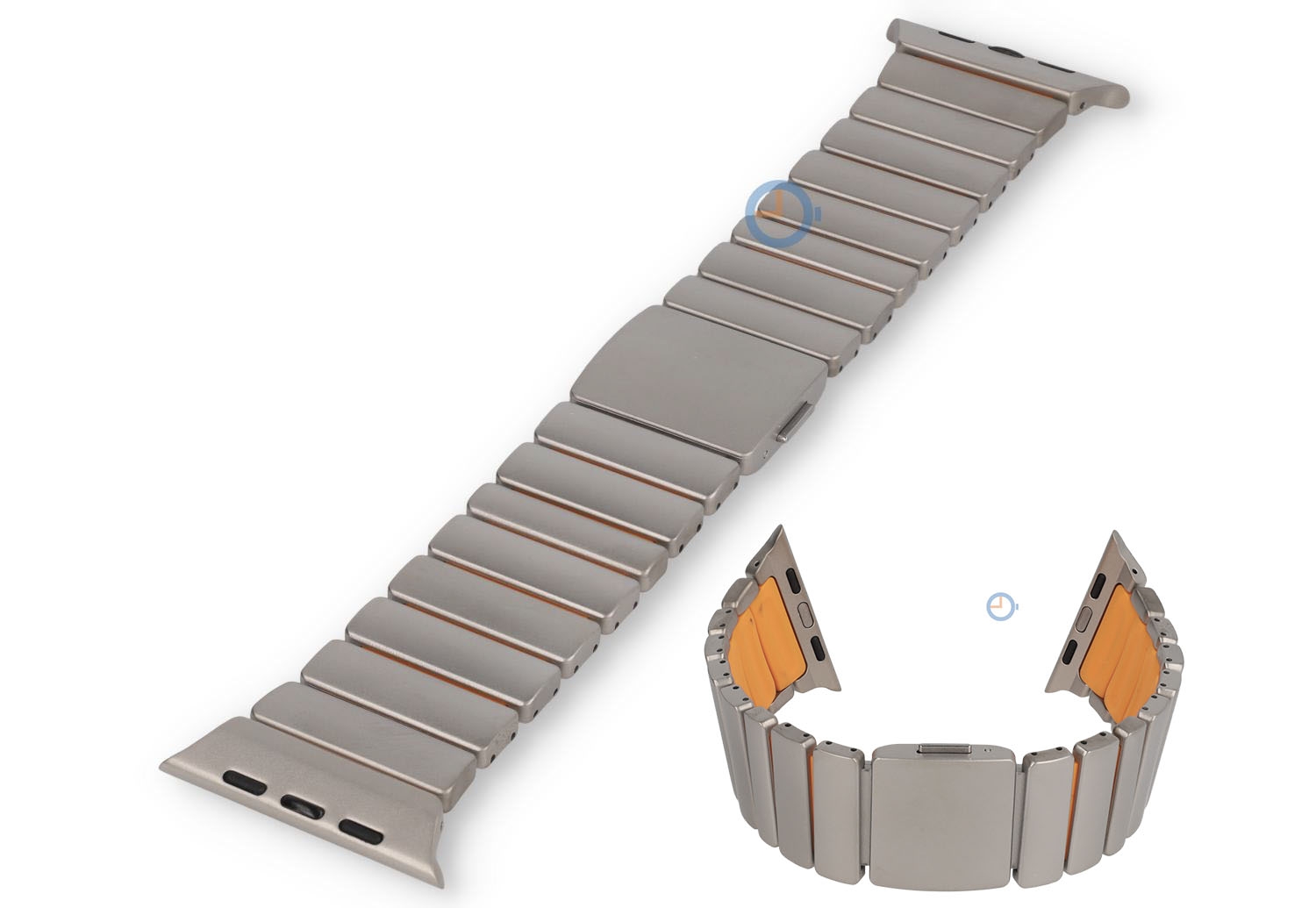 Titanium watch strap Apple Watch 49mm - titan/orange