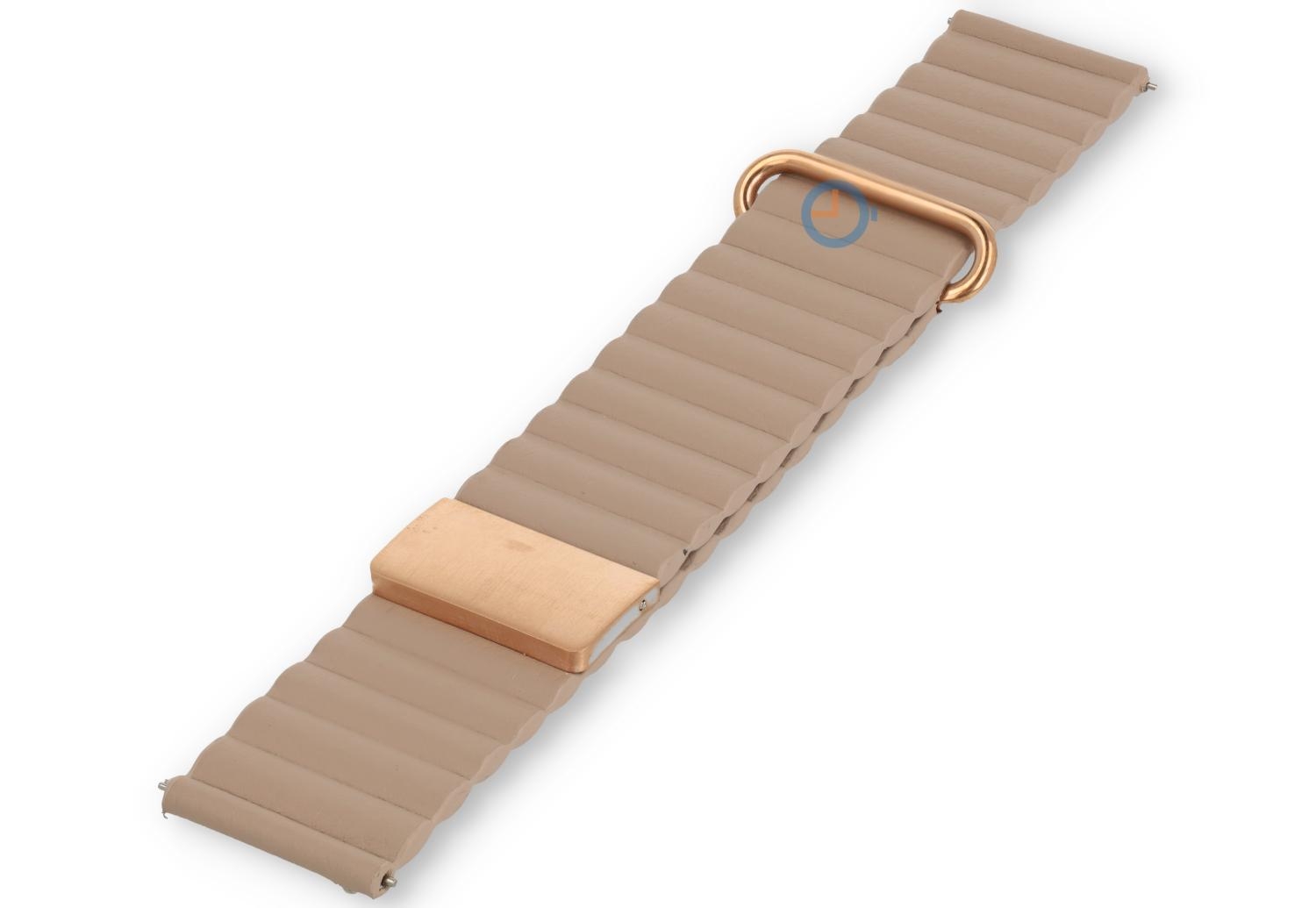 20mm leather strap with magnetic clasp - Nude