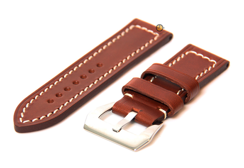 24mm watch strap brown - sturdy leather