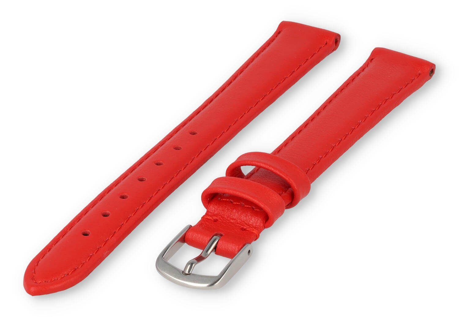 XL watch strap smooth leather - 16mm - bright red