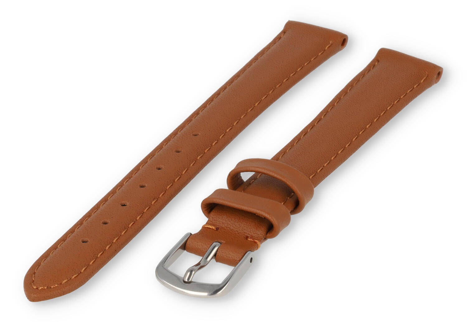 XL watch strap smooth leather - 16mm - brown