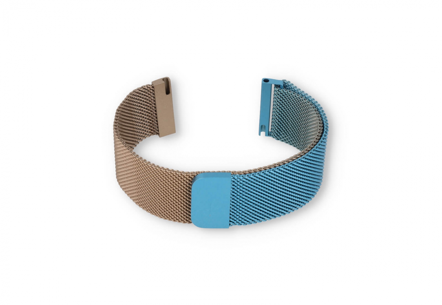 Milanese 20mm horlogeband - blauw/champagne