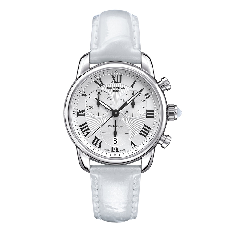 Certina leather strap C0252171601801A 17/14mm without buckle (white)