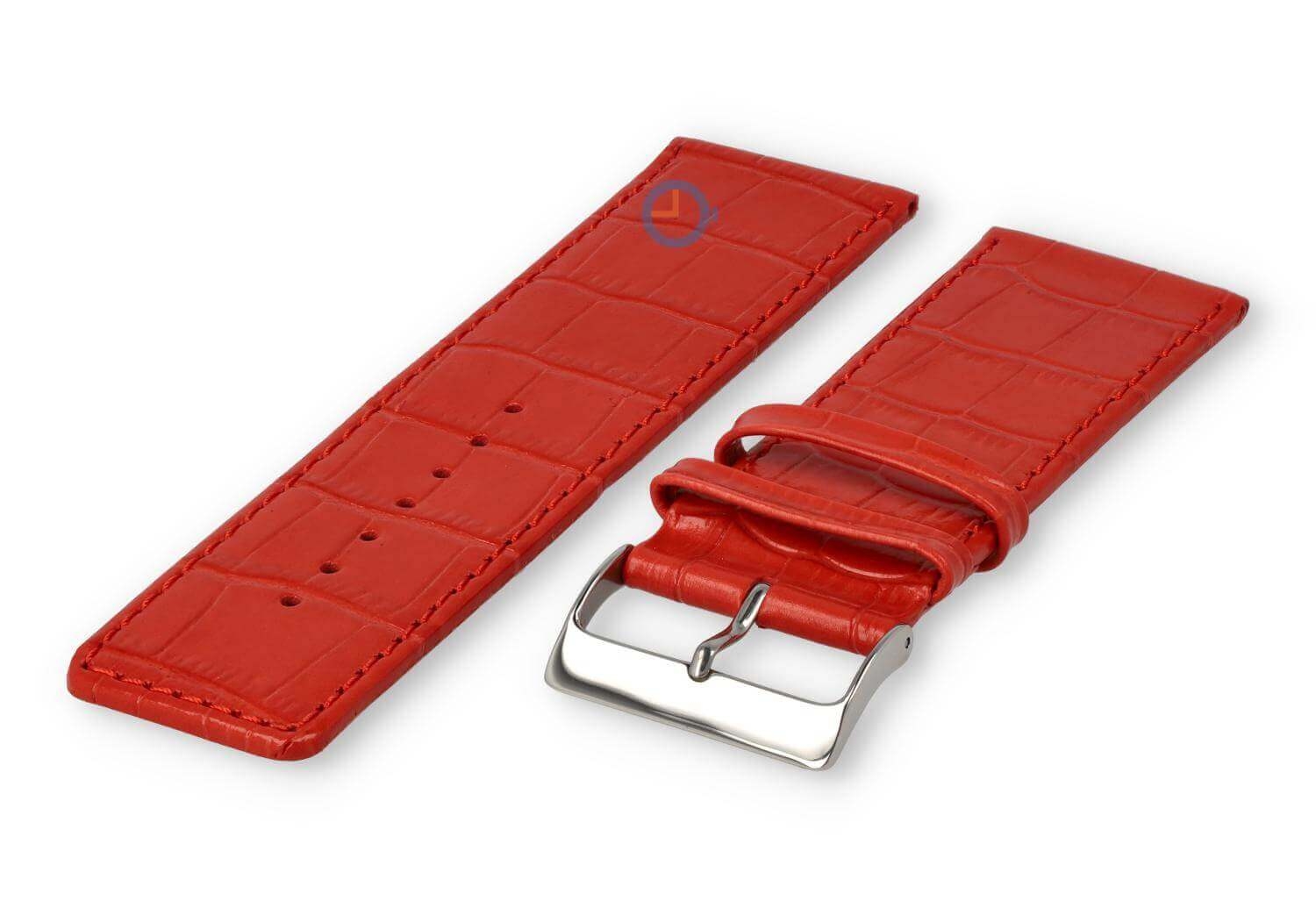 Deluxe croco watch strap - 30mm - red