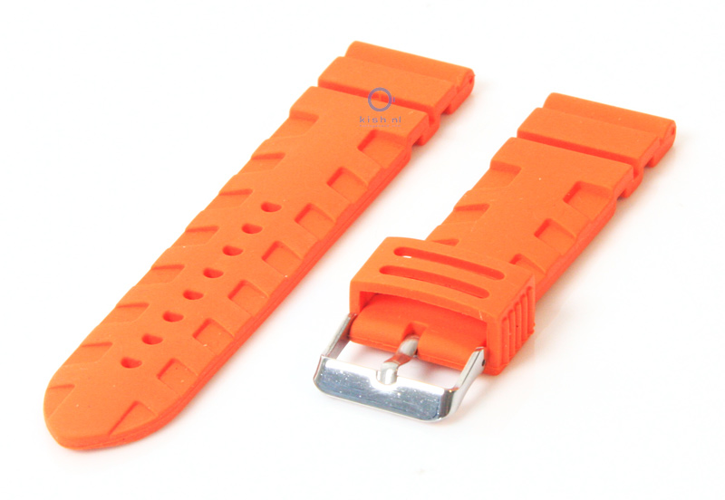 Watchstrap 24mm rubber orange