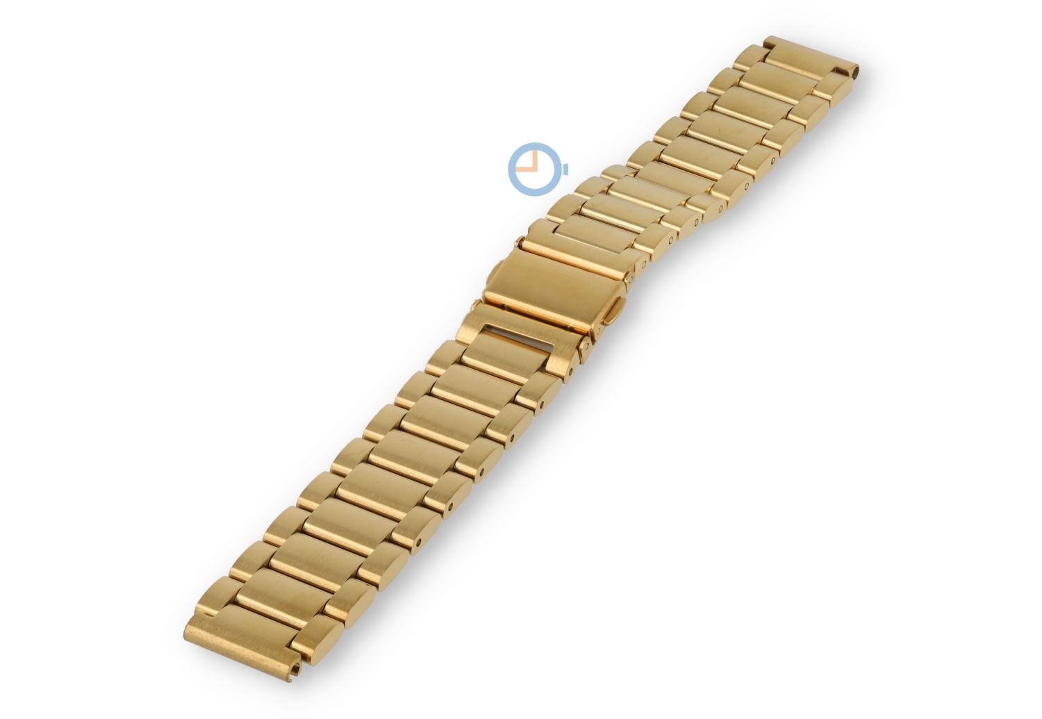 16mm steel linked strap matt - gold