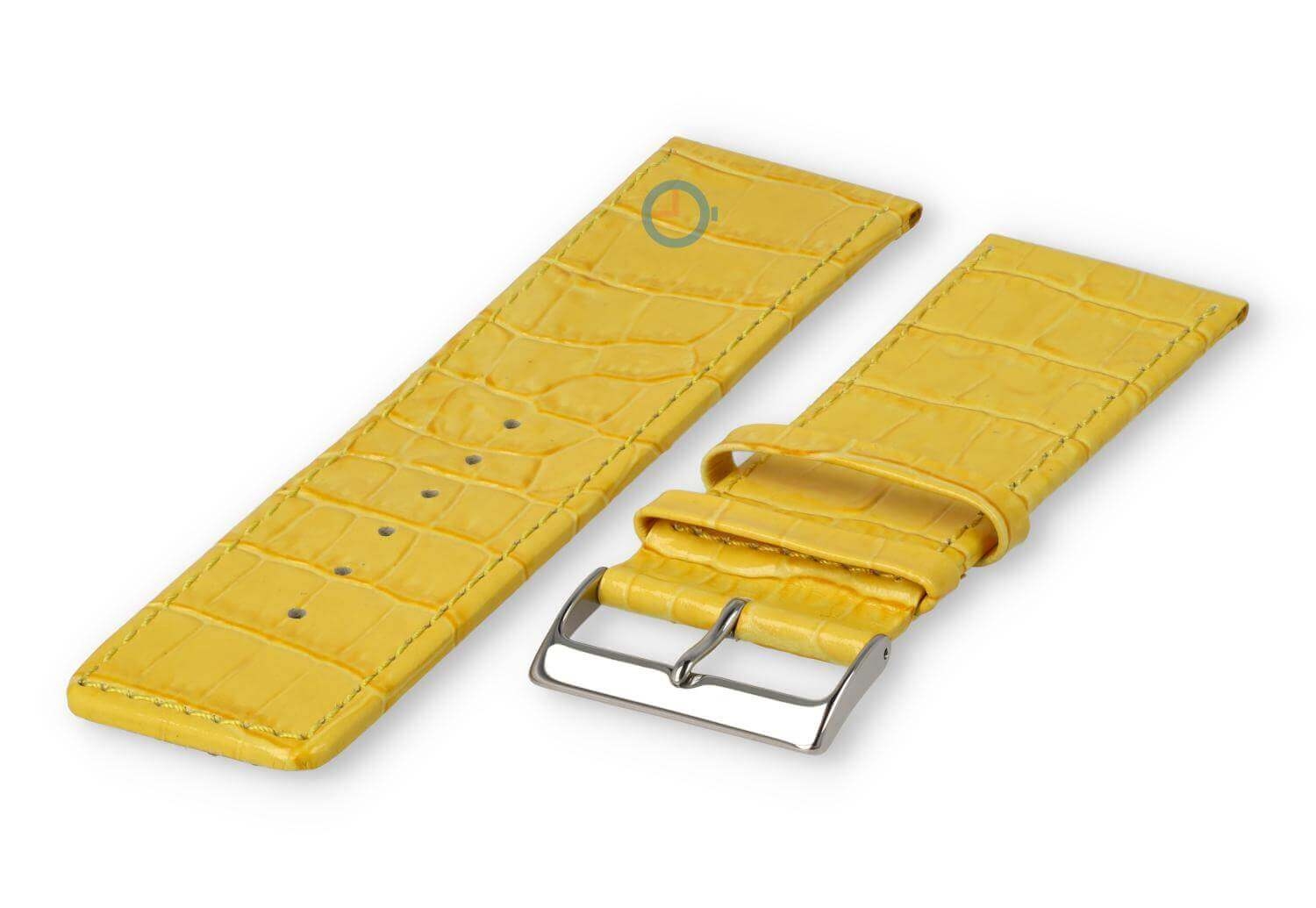 Deluxe croco watch strap - 30mm - yellow