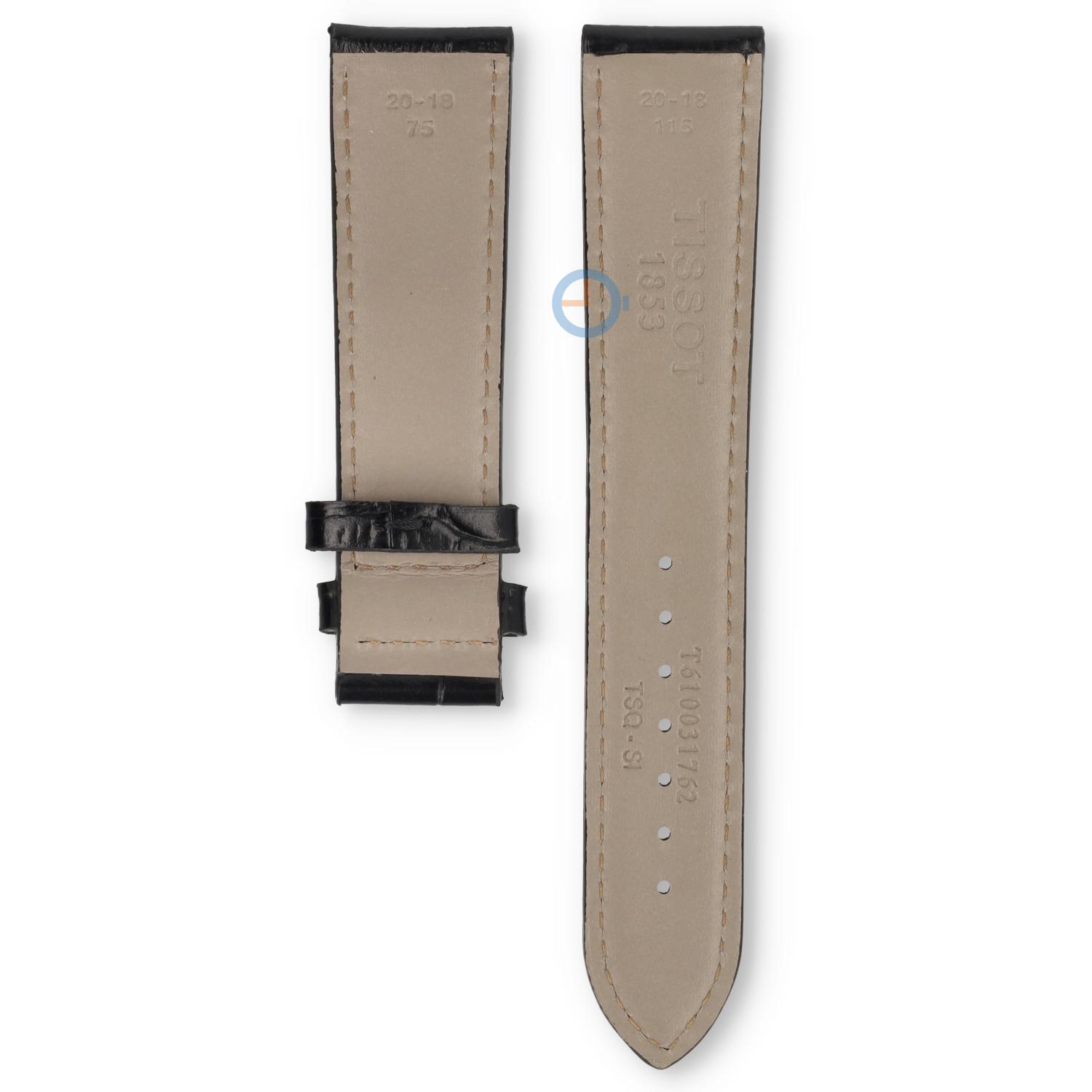 Tissot watch strap T9074071605800 black leather
