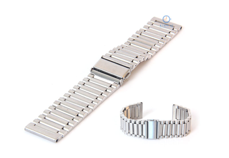 Watchstrap 22mm stainless steel silver