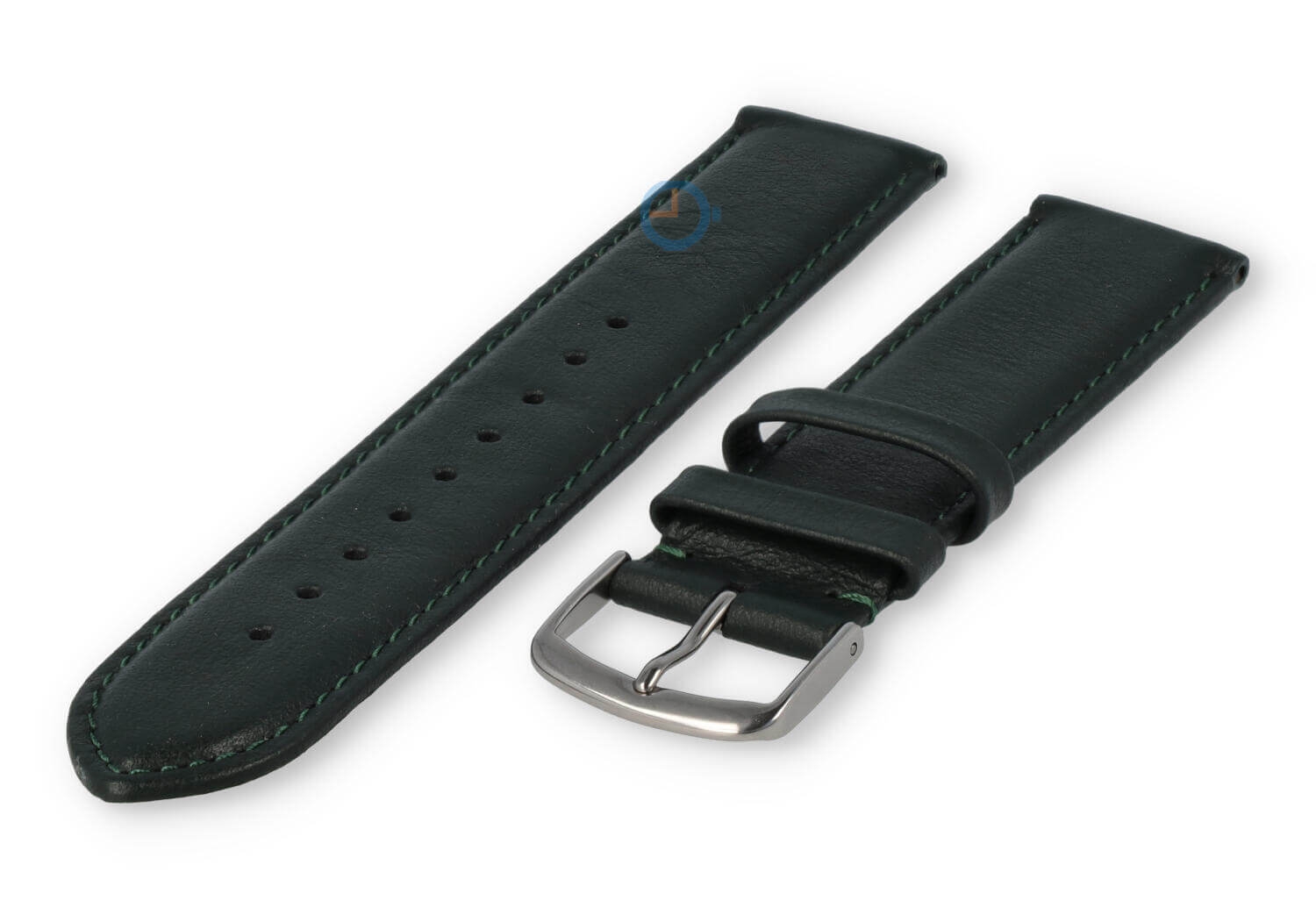 20mm watch strap smooth leather - dark green