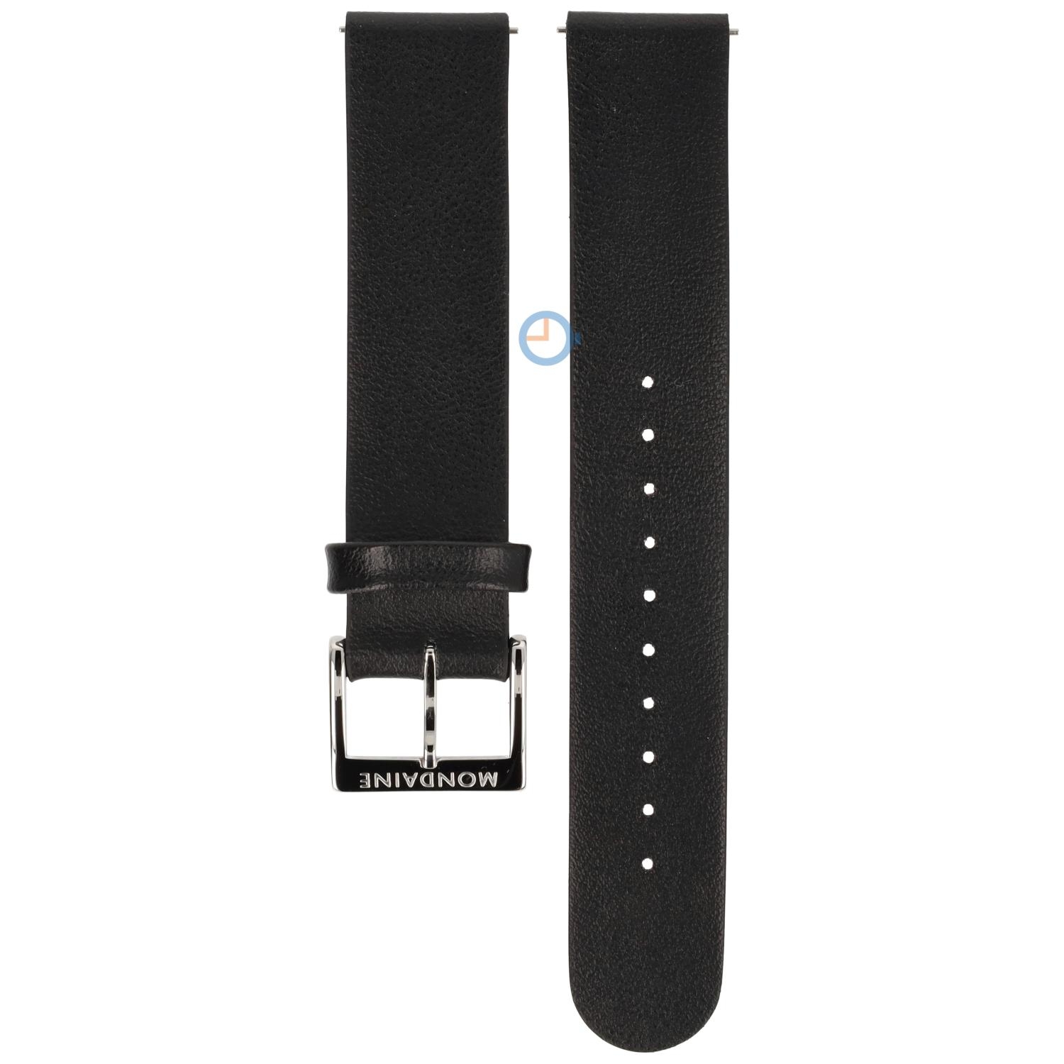 Mondaine 18mm watchstrap black red