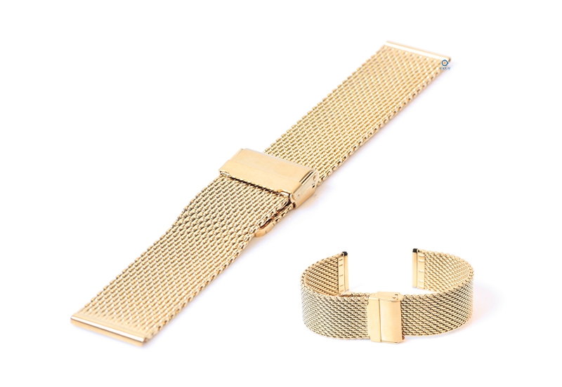 Mesh watchstrap 24mm gold (rough)