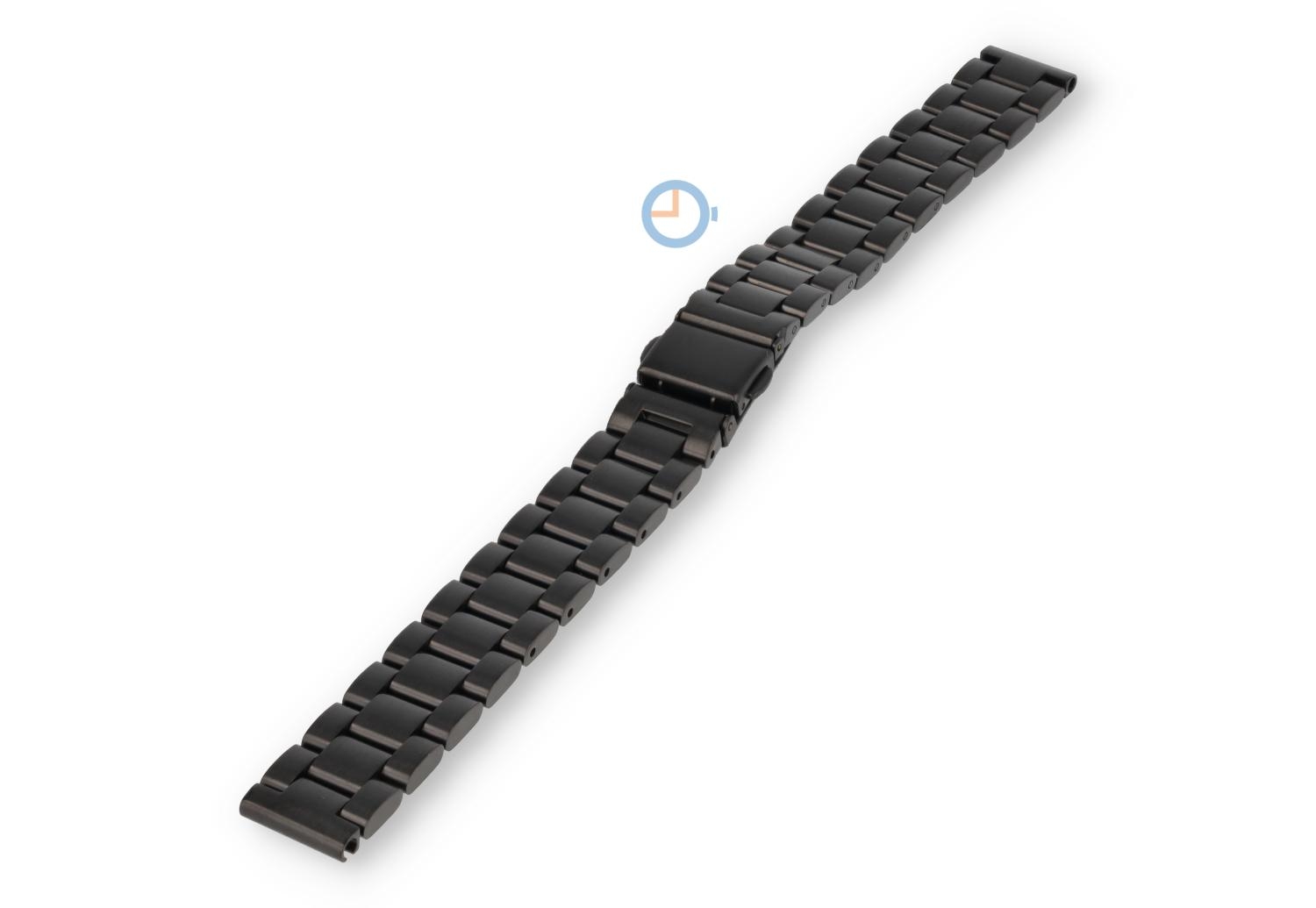 14mm steel linked strap matt - black