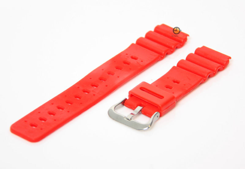 Watchband 20mm red rubber