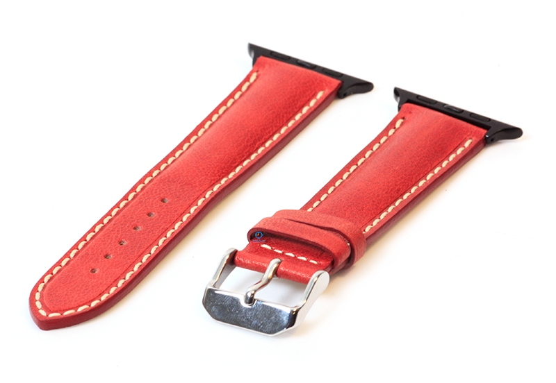 Apple Watch strap leather stone red - 44/45/46/49mm