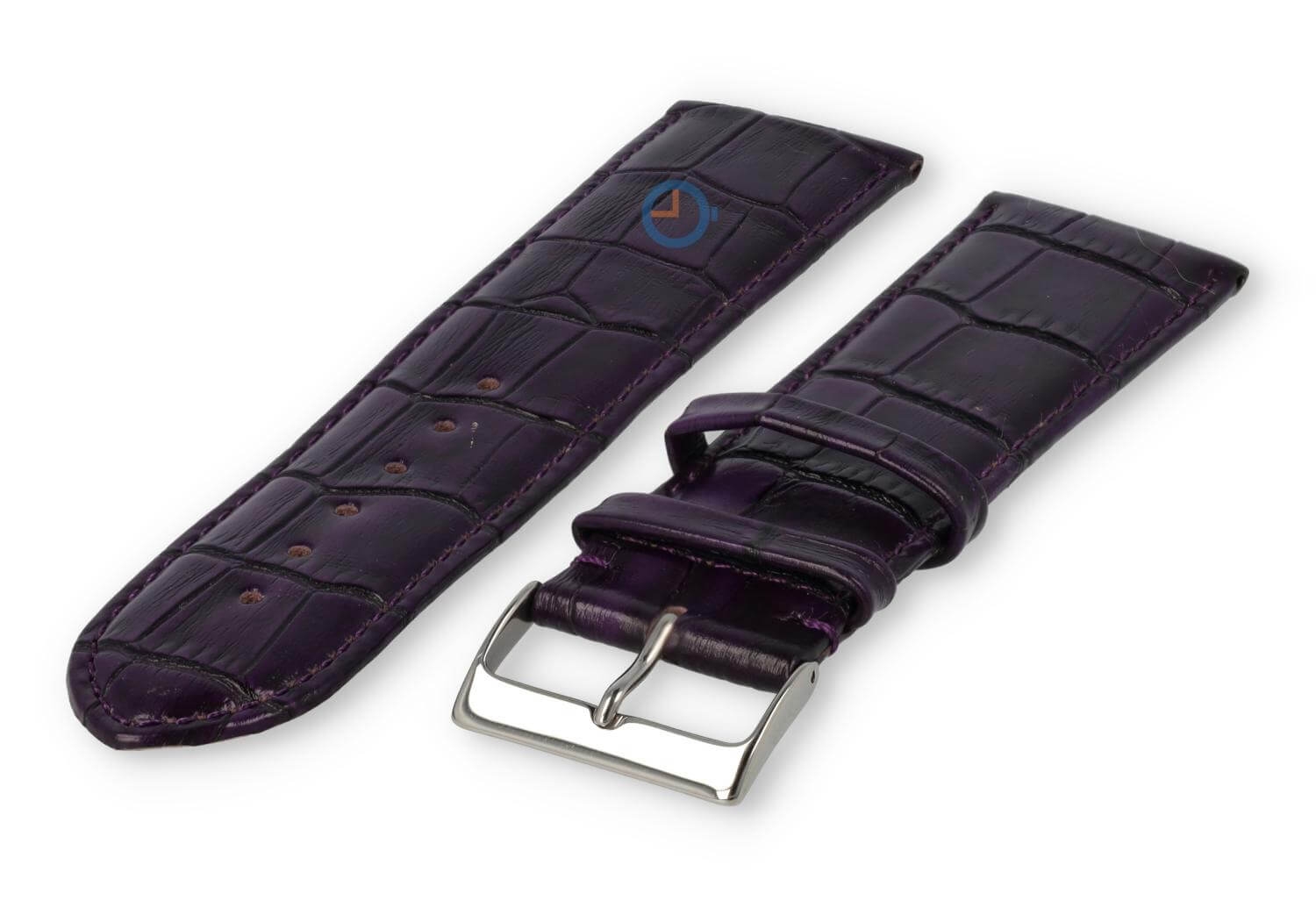 Basic croco watch strap XL - 24mm - eggplant