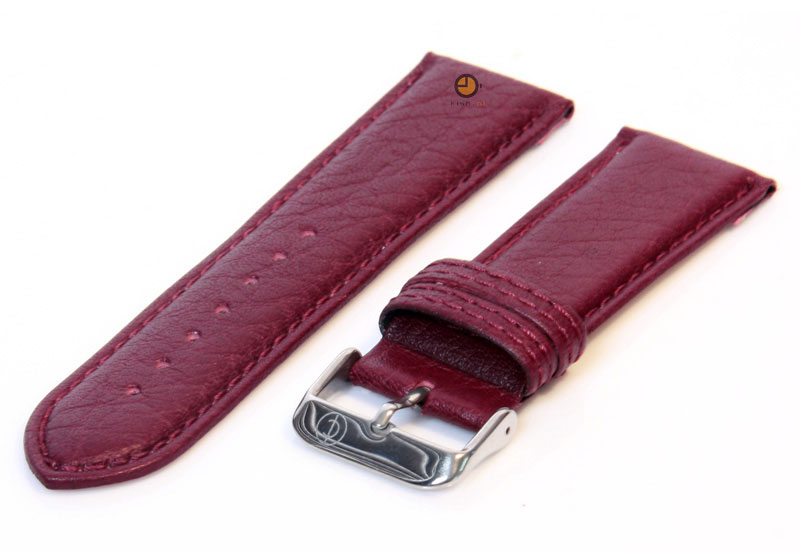 Watchstrap 22mm classic burgandy leather