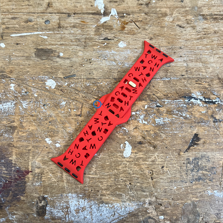 Letter siliconen bandje - Apple Watch 45mm - Rood