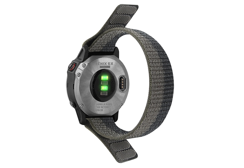 Garmin Fenix 5/6/7 horlogeband met klittenband - grijs
