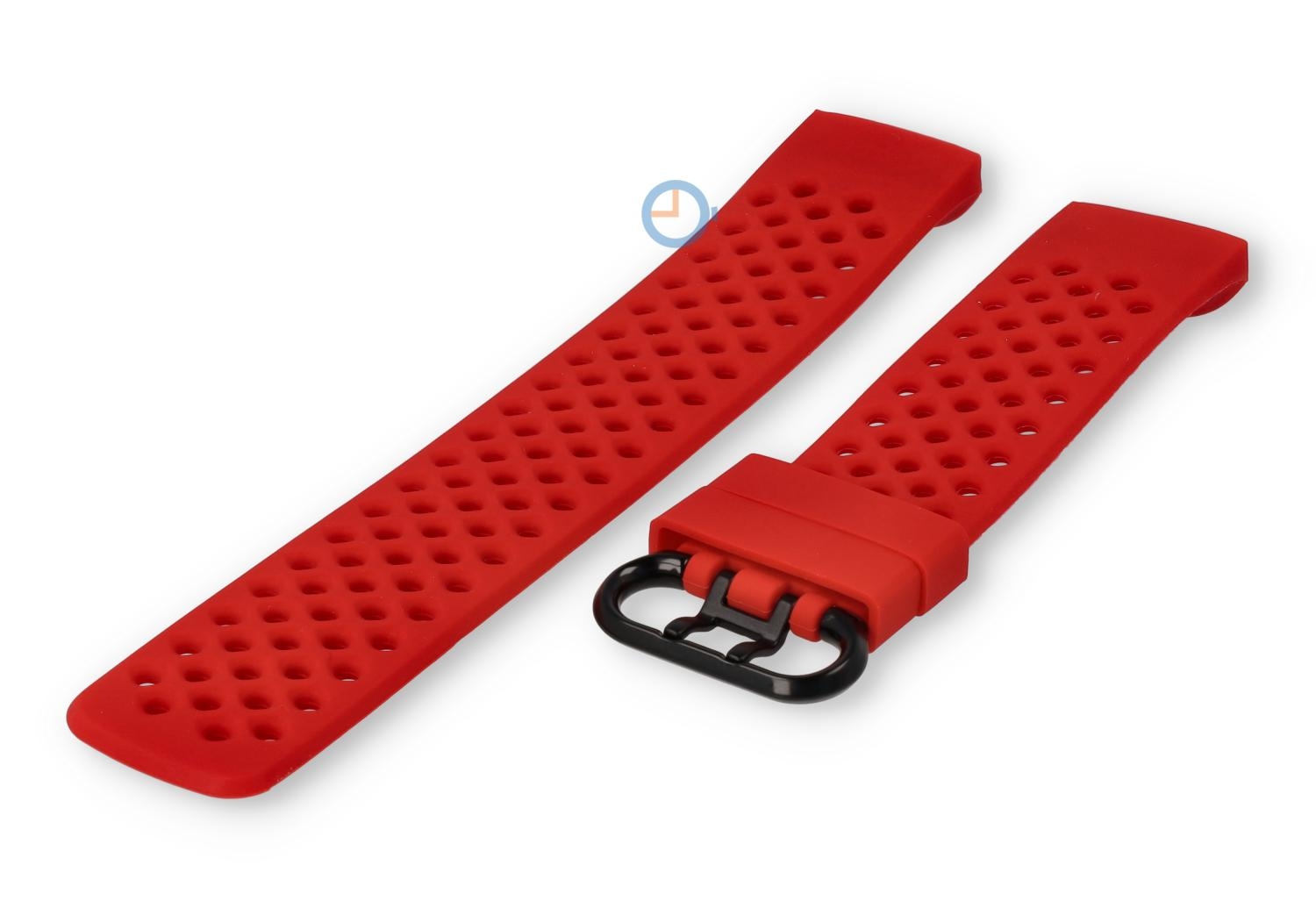 Fitbit Charge 3 perforated watch band red - Size: L