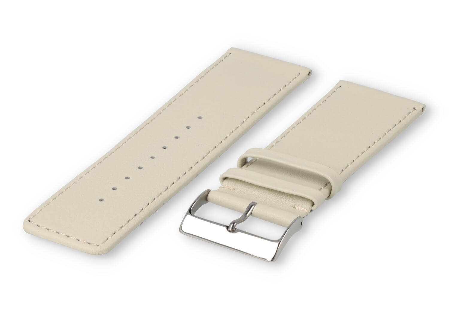 XL watch strap smooth leather - 30mm - cream-coloured