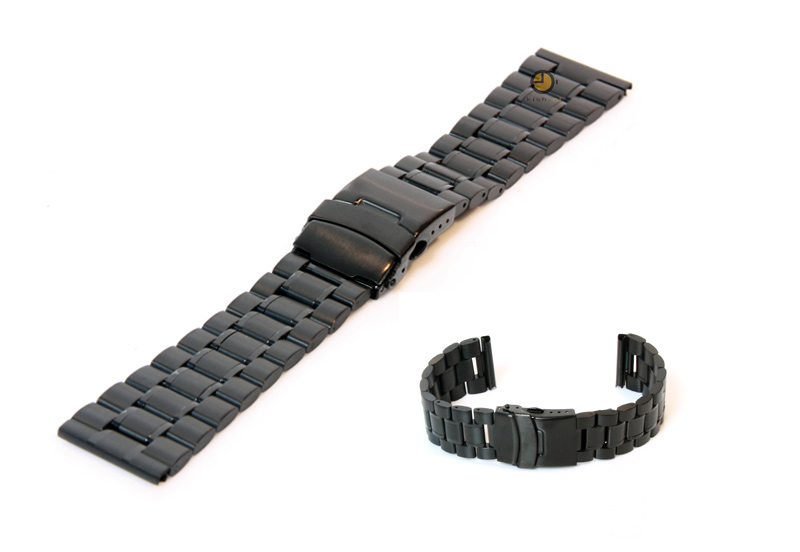 Watchstrap 24mm stainless steel black