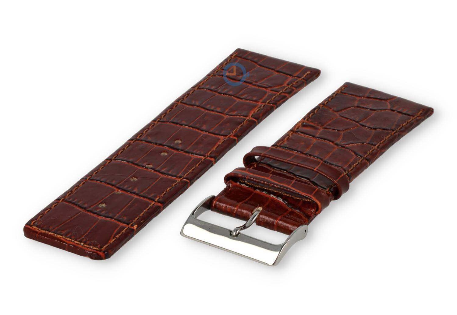 Deluxe croco watch strap - 30mm - rust-brown