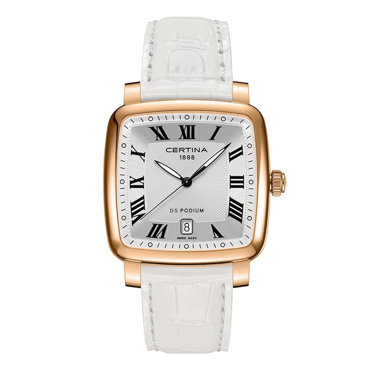 Certina leather strap C0255103603300A 21/18mm white