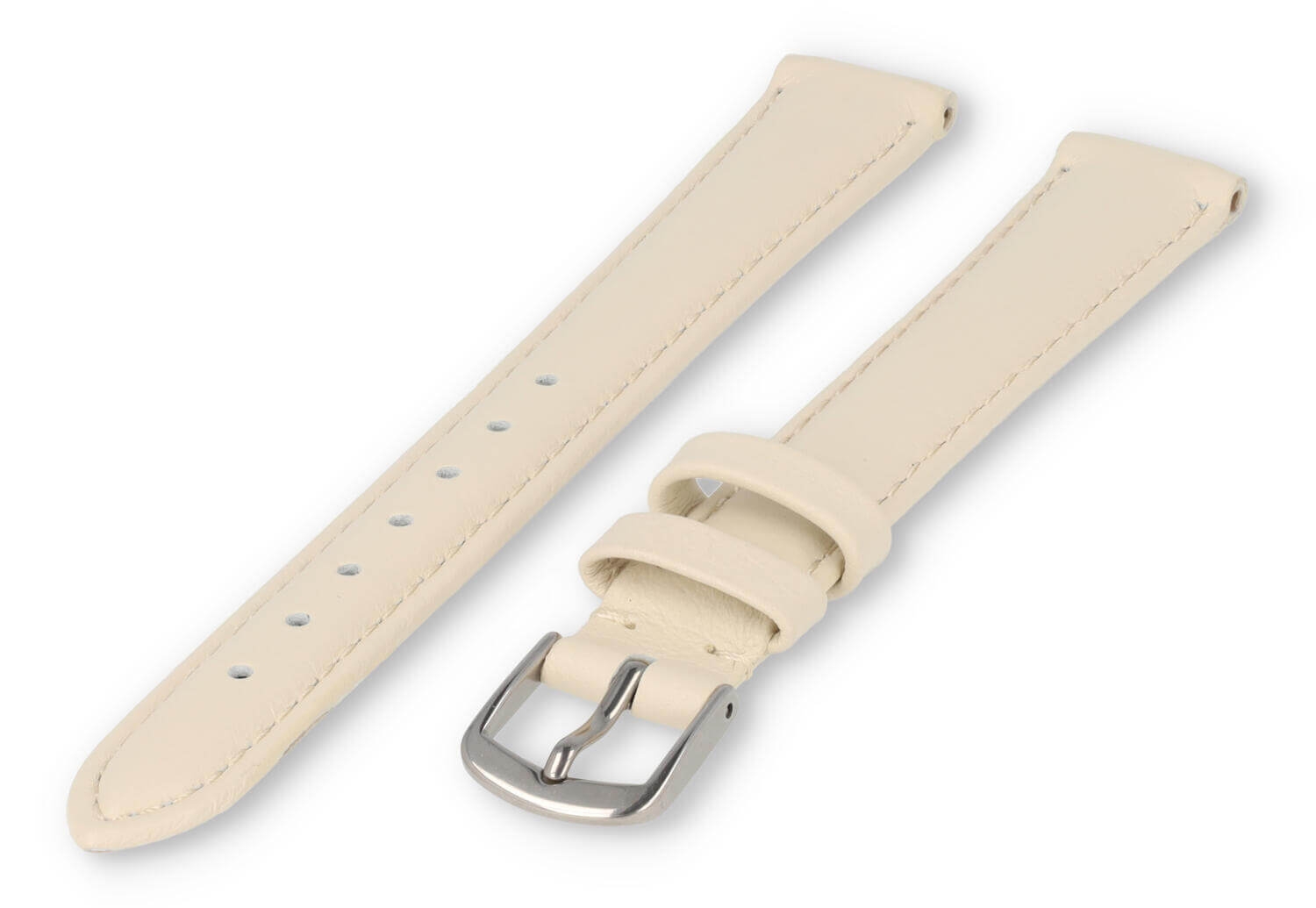 XL watch strap smooth leather - 16mm - cream-coloured
