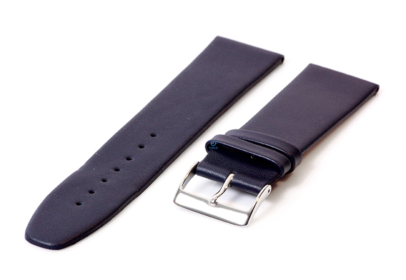 Seamless watch band 22mm calf leather - blue