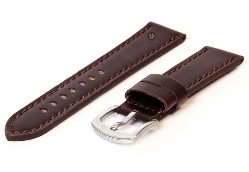 Vintage darkbrown watchstrap 20mm leather
