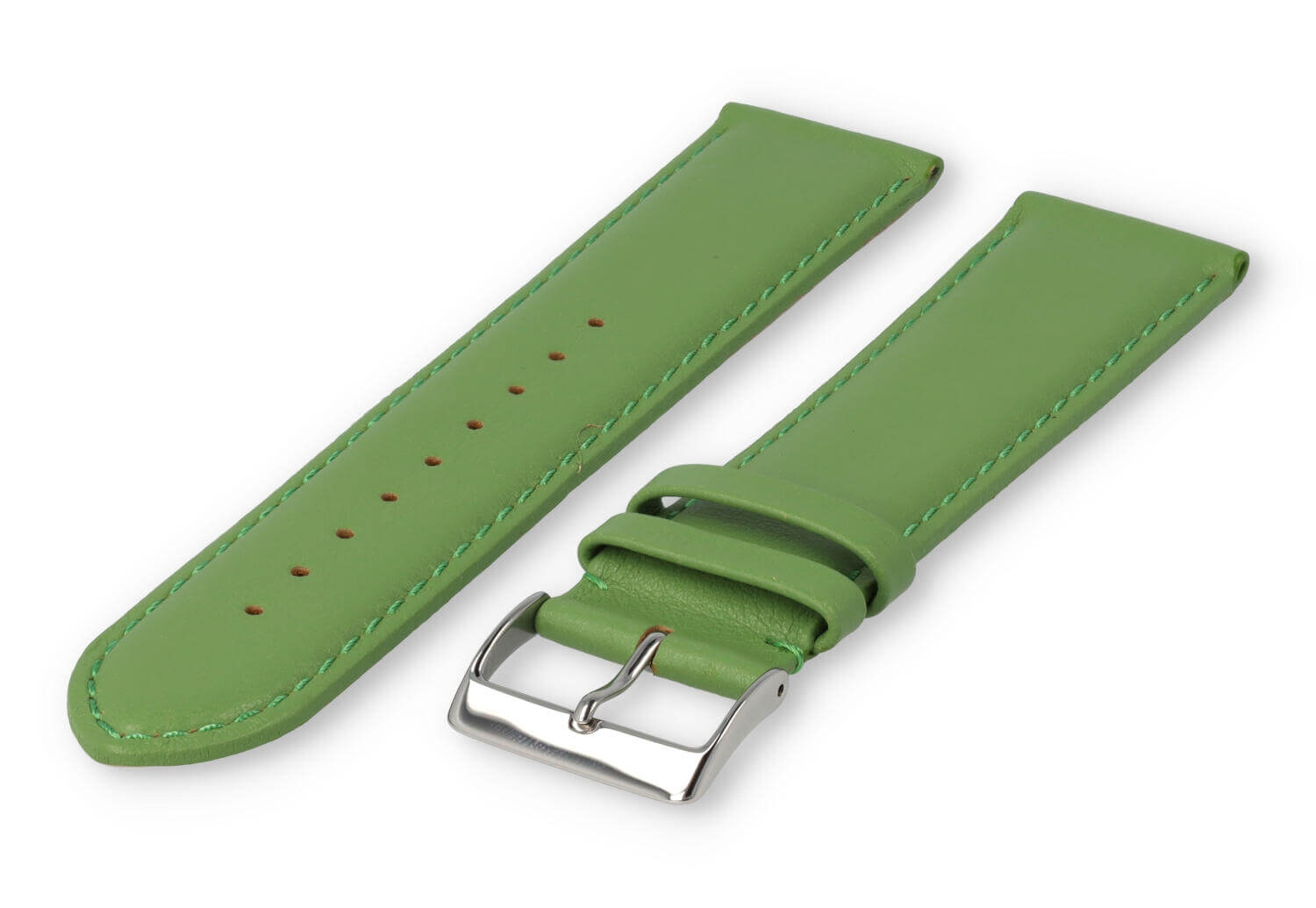 XL watch strap smooth leather - 24mm - apple green