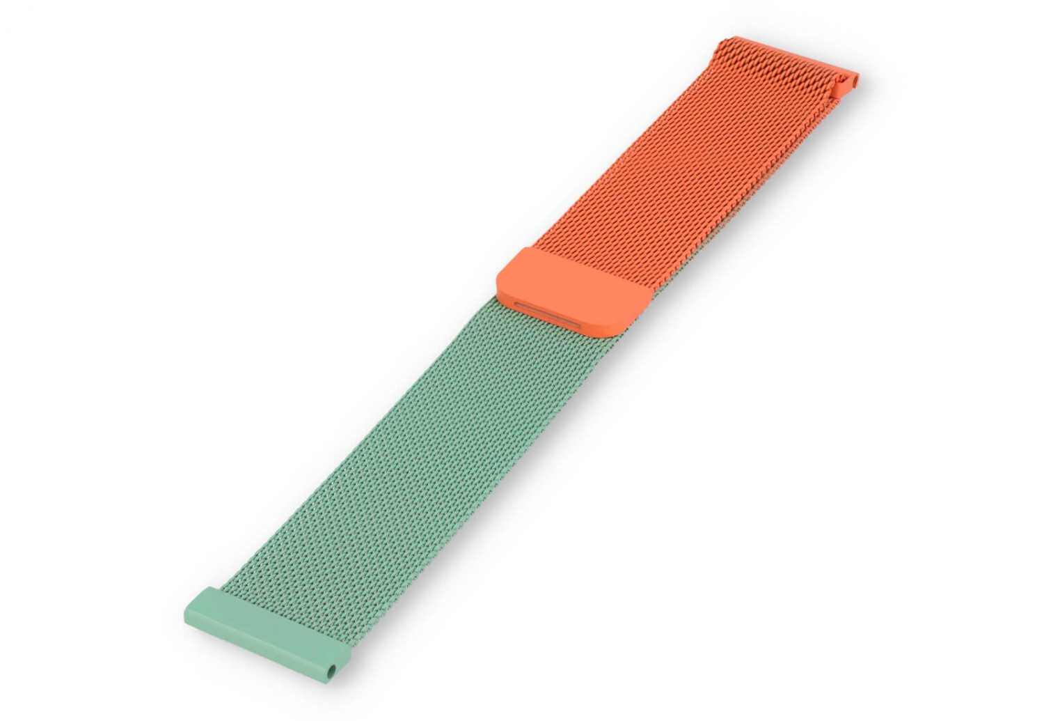 Milanese 22mm horlogeband - oranje/mintgroen
