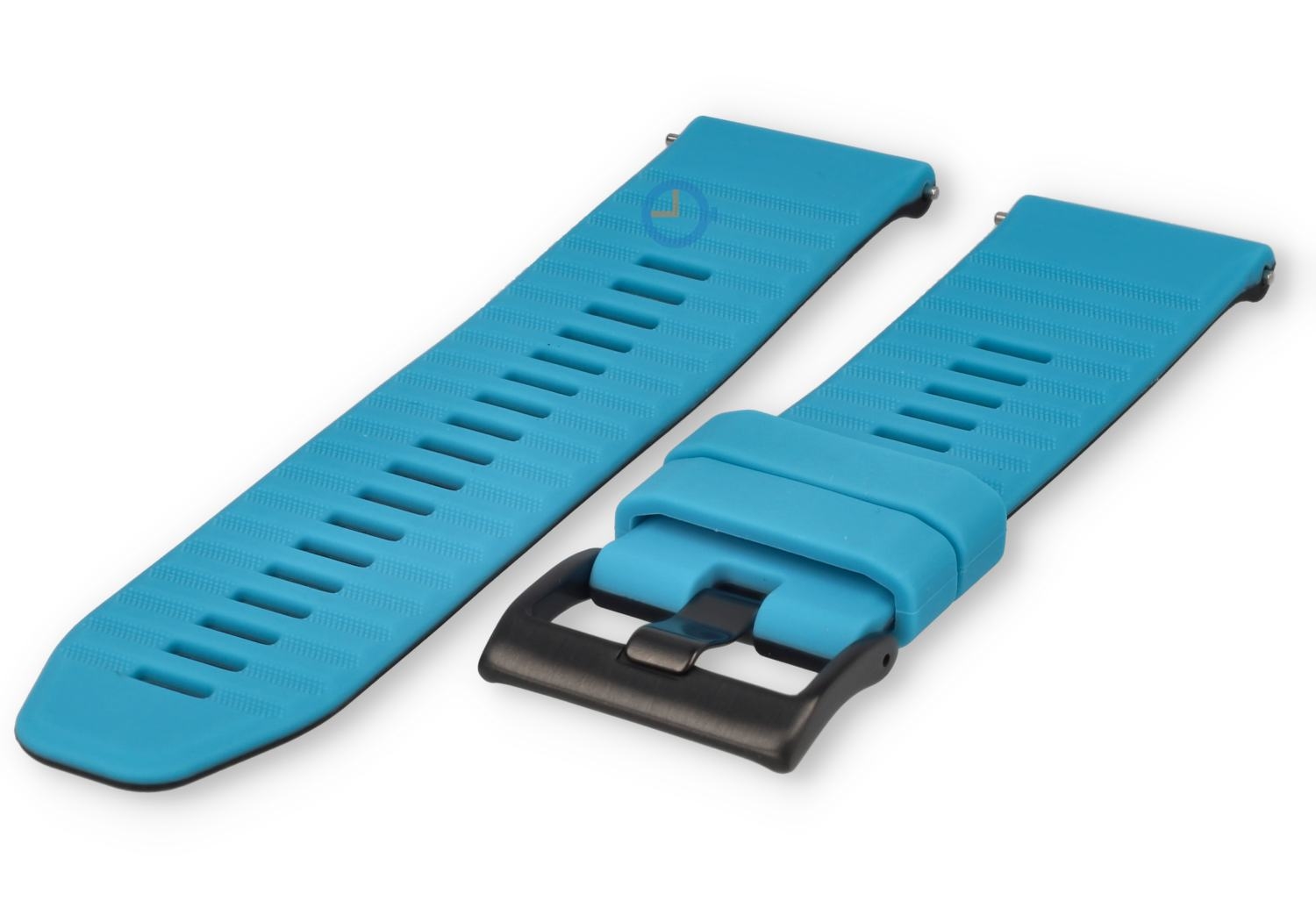 24mm silicone watch strap - blue black - quick-release