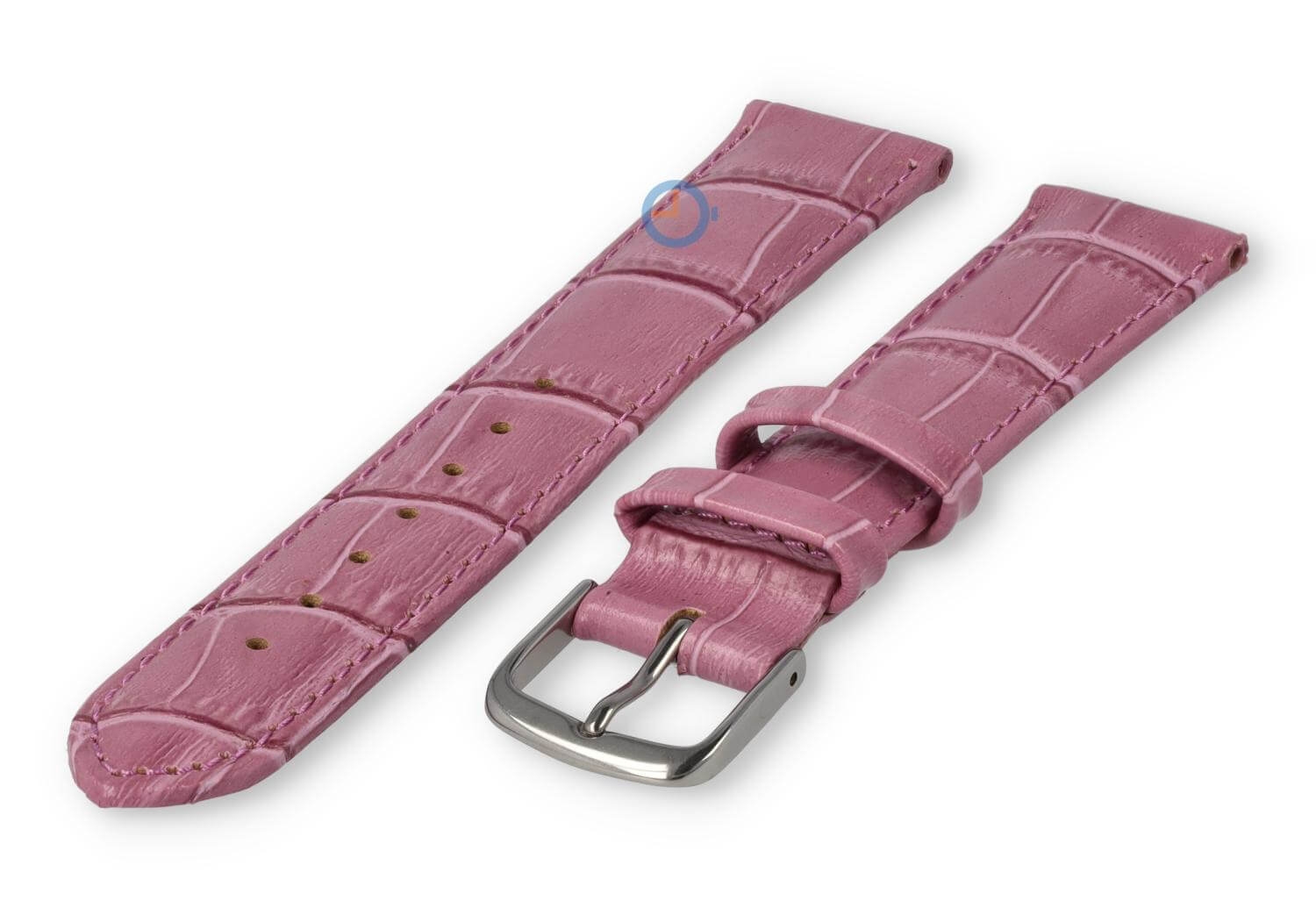 Leather strap with frizzled print - 16mm - blackberry